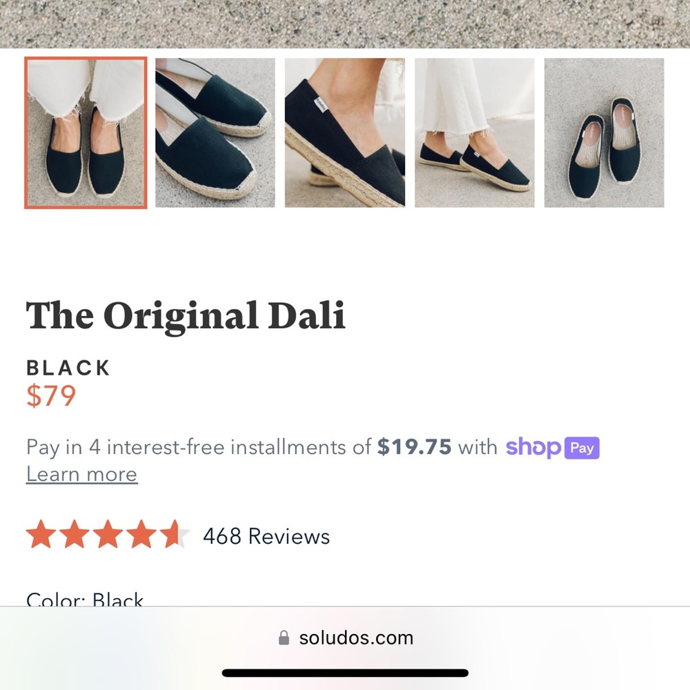 Brand new espadrilles! Soludos Dali Espadrille, Black. 7.5